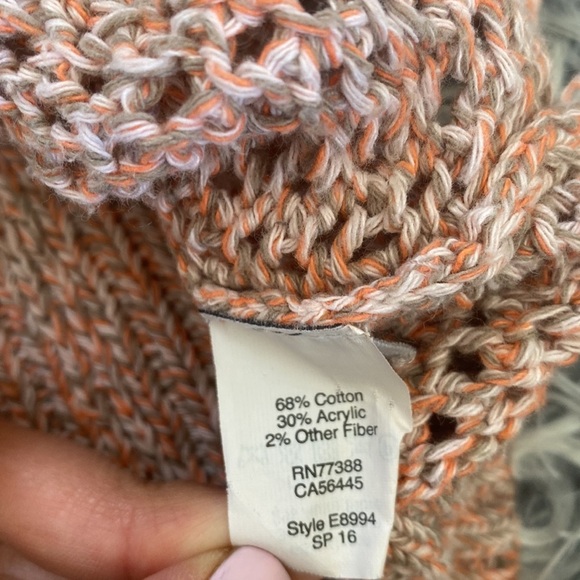 Madewell Marled Plaza Sweater Pullover Crew Neck Marled Open Peach Knit XXS - Picture 11 of 16